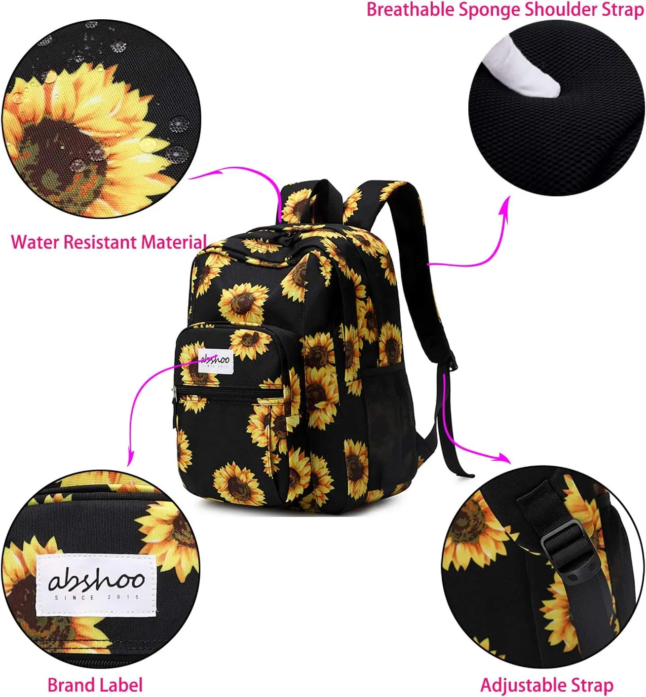 abshoo Classical Basic Travel Backpack For School Water Resistant Bookbag