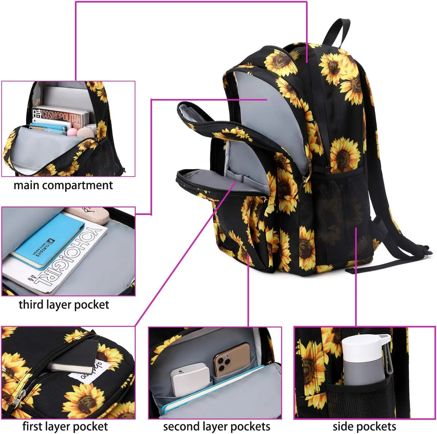 abshoo Classical Basic Travel Backpack For School Water Resistant Bookbag