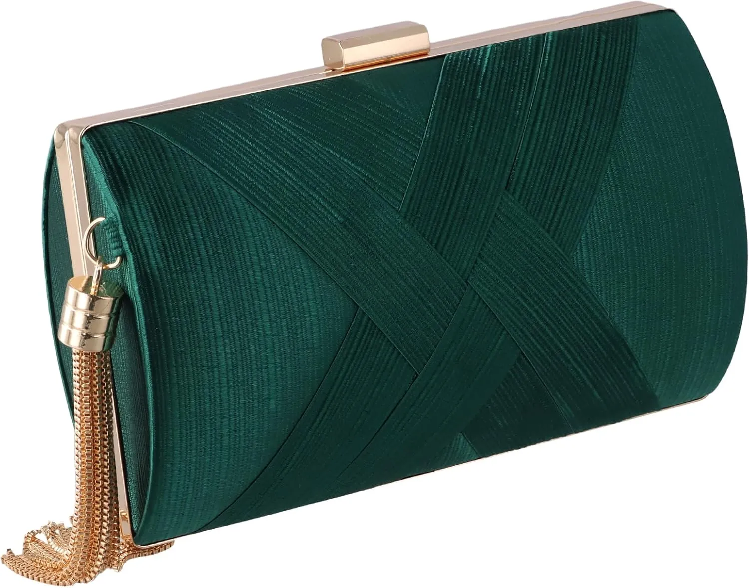 Amexo Women's Clutch Evening Bag, Elegant Chain Bag, Bridal Wedding Prom Going Out Party Handbag Small Shoulder Bag Tassel Purse for Bride