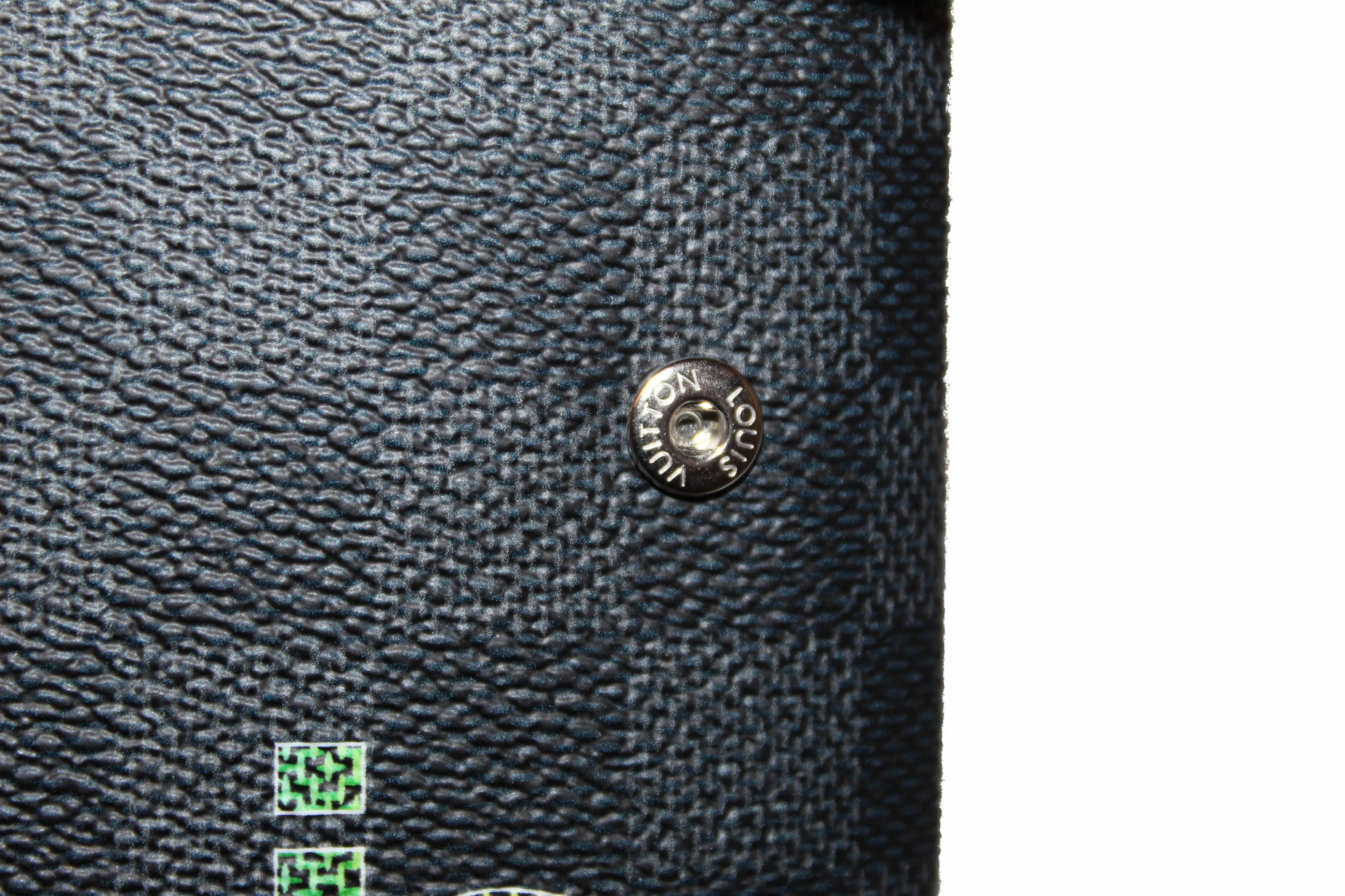Authentic Louis Vuitton Damier Graphite Canvas Alpha MM Pouch