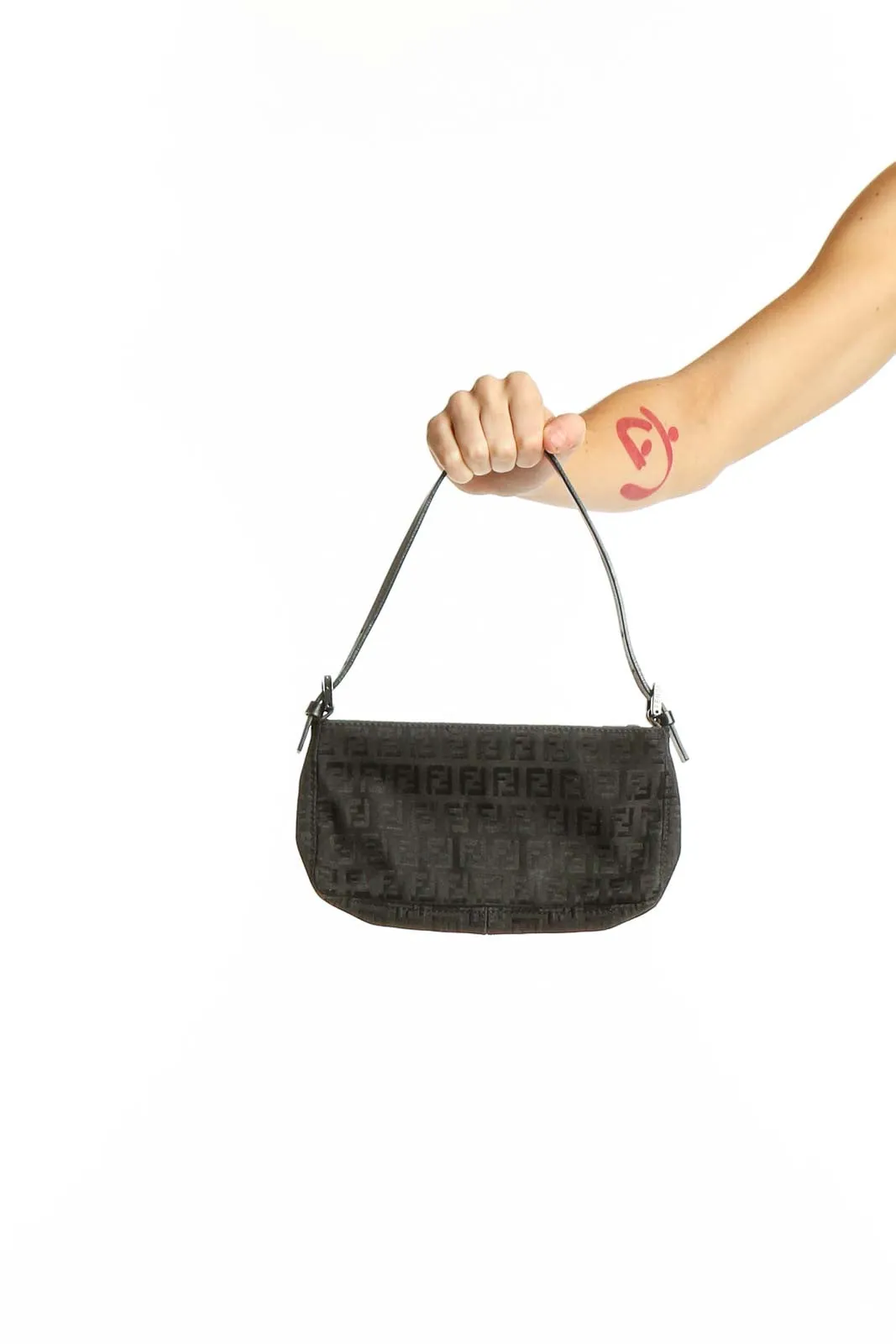 Black Monogram Canvas Satchel