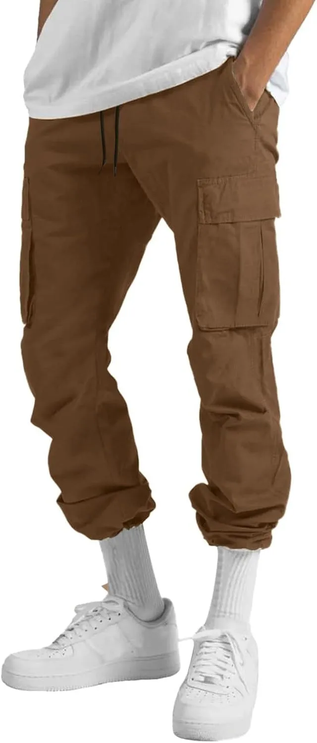 Cargo Pants, Men Comfy Multipants - High Stretch Multi-Pocket Durable Cargo Pants Relaxed Fit Trousers Flexible Joggers