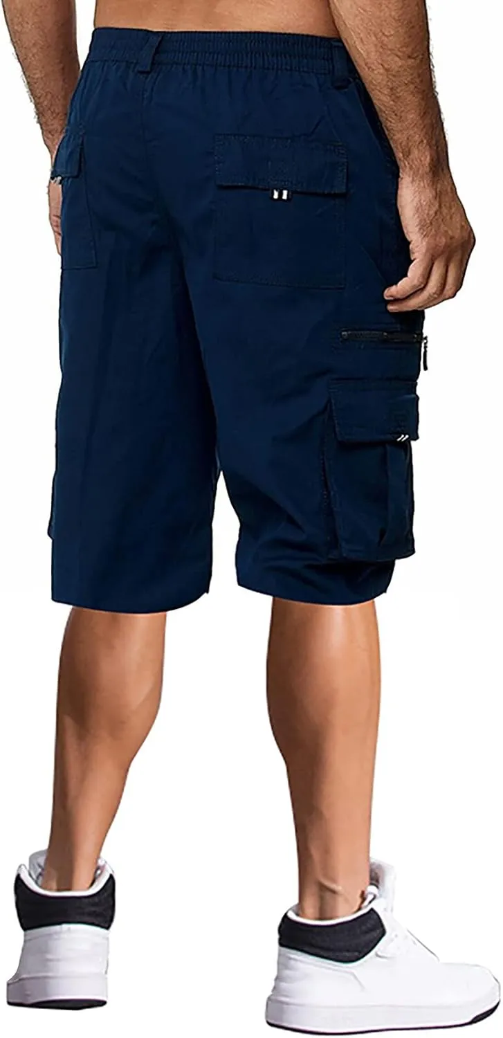 Cargo Shorts for Men Relaxed Fit Resistant Stretch Work Pants Lightweight Regular Flexible Baggy Running Hiking Pants