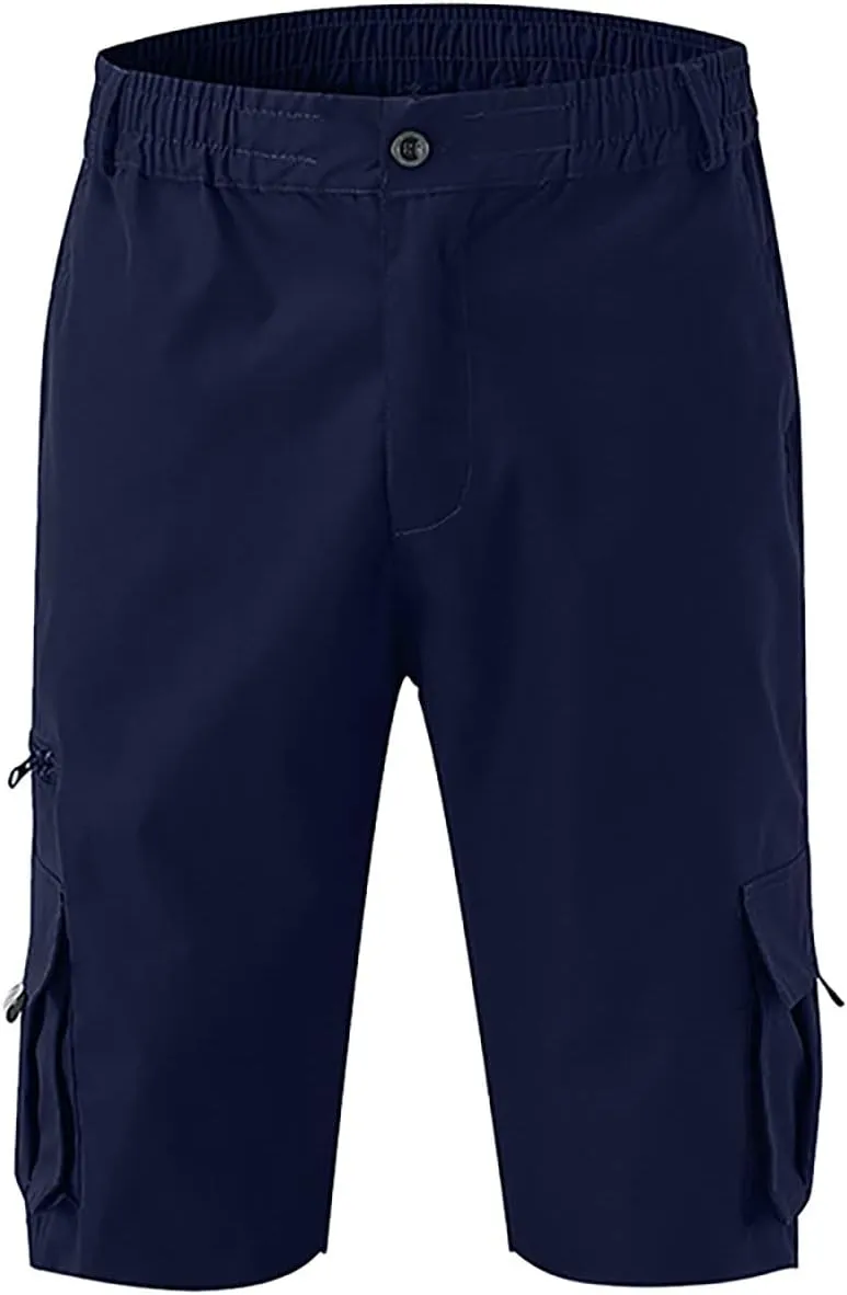 Cargo Shorts for Men Relaxed Fit Resistant Stretch Work Pants Lightweight Regular Flexible Baggy Running Hiking Pants