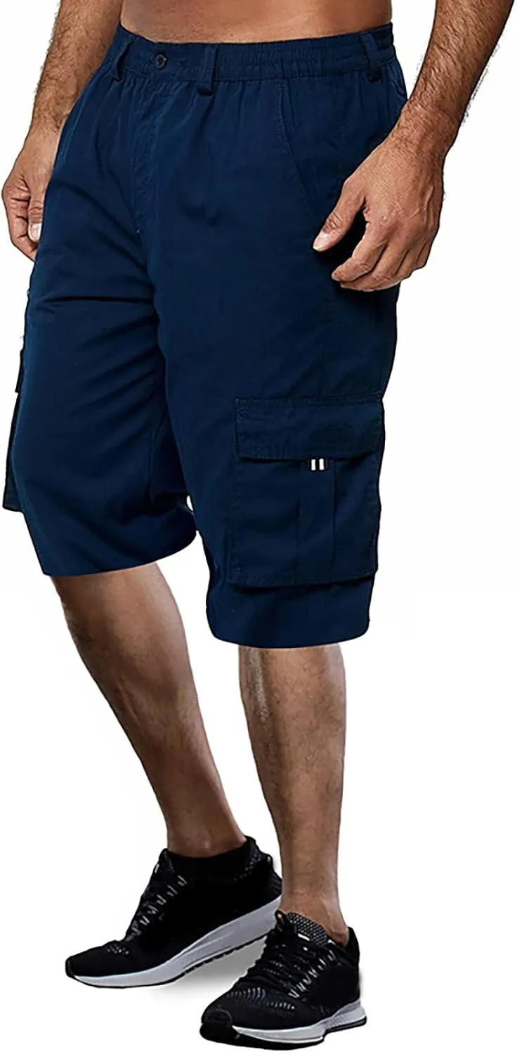 Cargo Shorts for Men Relaxed Fit Resistant Stretch Work Pants Lightweight Regular Flexible Baggy Running Hiking Pants