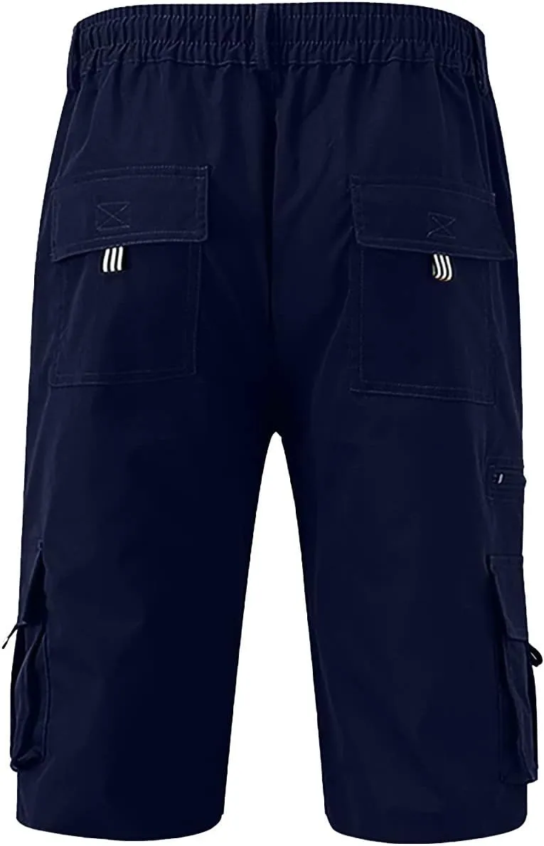 Cargo Shorts for Men Relaxed Fit Resistant Stretch Work Pants Lightweight Regular Flexible Baggy Running Hiking Pants