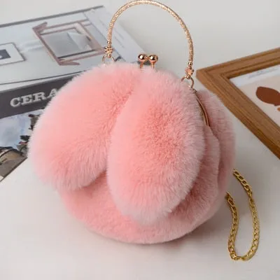 Christmas Gift DORANMI Soft Fur Rabbite Handbag Women's Bag 2021 Luxury Brand Designer Top-handle Bags Female Shoulder Bag Messenger Bolso B696