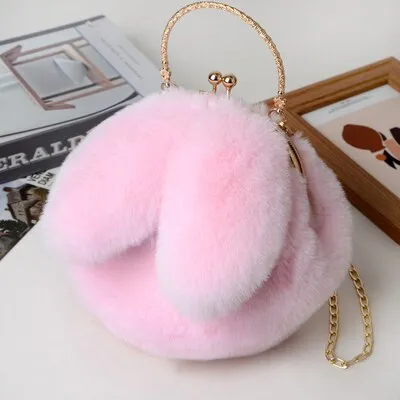 Christmas Gift DORANMI Soft Fur Rabbite Handbag Women's Bag 2021 Luxury Brand Designer Top-handle Bags Female Shoulder Bag Messenger Bolso B696
