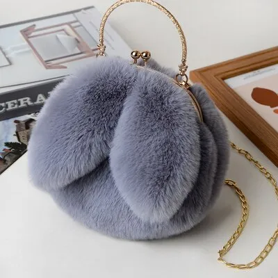 Christmas Gift DORANMI Soft Fur Rabbite Handbag Women's Bag 2021 Luxury Brand Designer Top-handle Bags Female Shoulder Bag Messenger Bolso B696