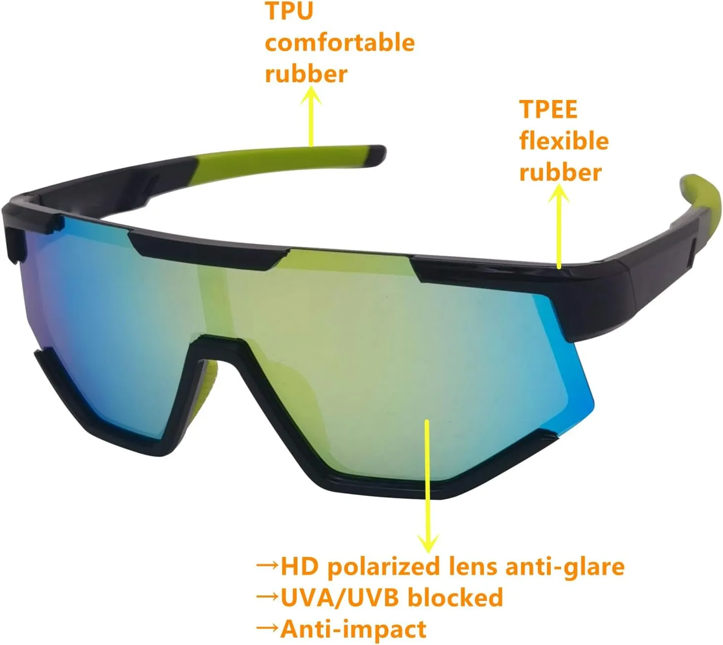 COOLSOME Kids Flexible Polarized Sunglasses with Strap Youth Sport Cycling Baseball for Boys Girls Age 6-12