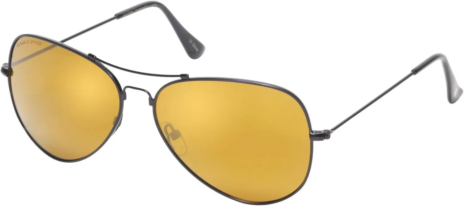 Eagle Eyes Titanium Alloy Memory Flex Flexible Polarized Aviator Sunglasses - UV and Blue Light Protection