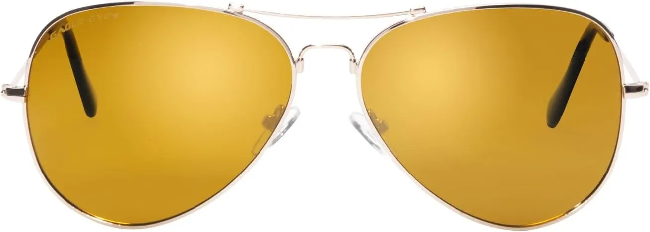 Eagle Eyes Titanium Alloy Memory Flex Flexible Polarized Aviator Sunglasses - UV and Blue Light Protection