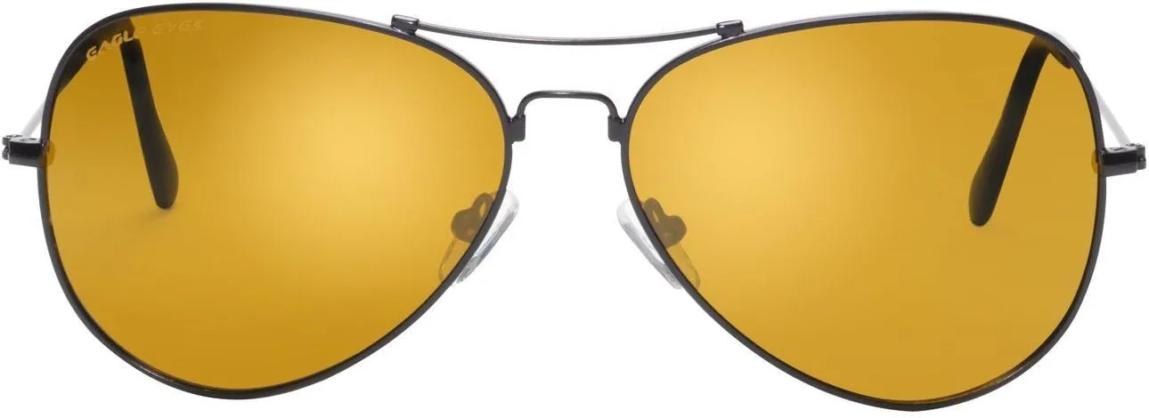 Eagle Eyes Titanium Alloy Memory Flex Flexible Polarized Aviator Sunglasses - UV and Blue Light Protection