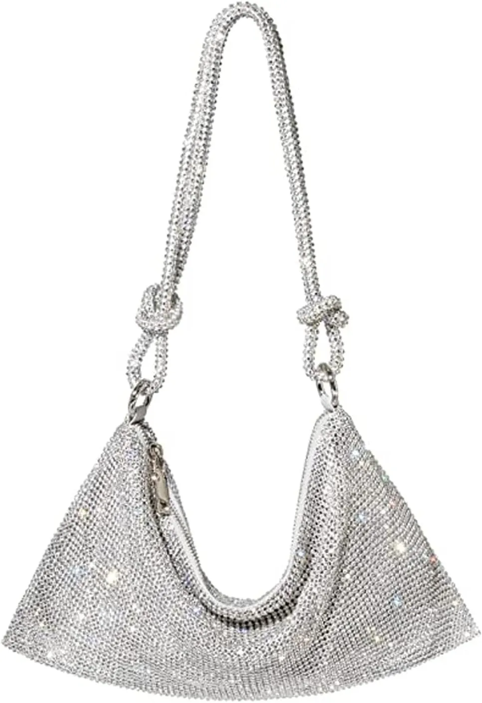Elegant Shining Rhinestones Purses Chain Strap Shoulder Bag Bags Underarm Bag Top Zipper