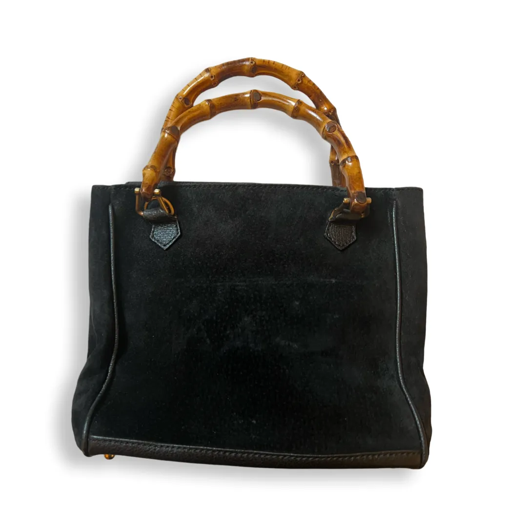Gucci Suede Bamboo Handle Mini Tote