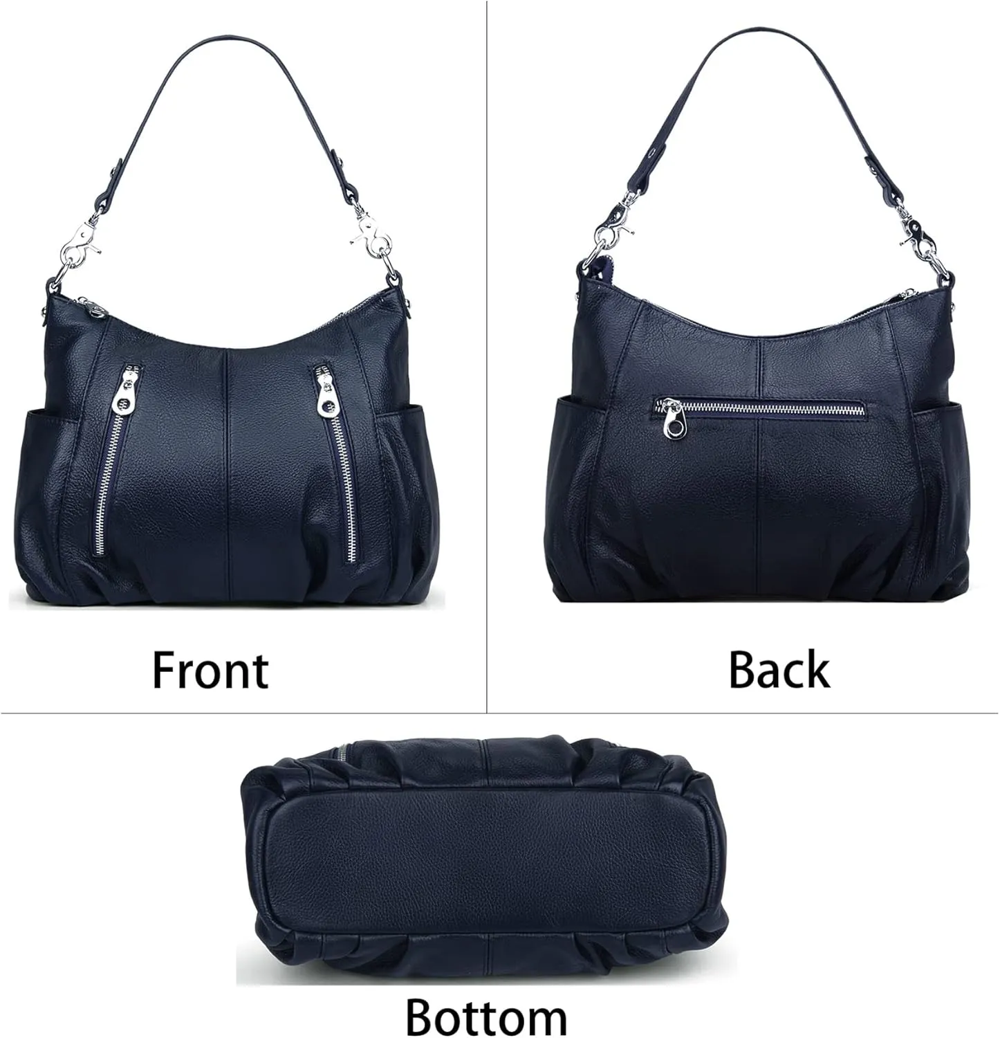 HESHE Genuine Leather Purses for Women Shoulder Hobo Bag Crossbody Satchel Handbags Designer Ladies Totes Purse
