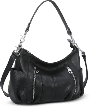 HESHE Genuine Leather Purses for Women Shoulder Hobo Bag Crossbody Satchel Handbags Designer Ladies Totes Purse