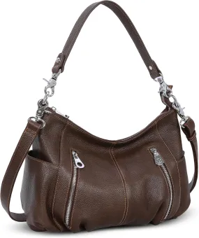 HESHE Genuine Leather Purses for Women Shoulder Hobo Bag Crossbody Satchel Handbags Designer Ladies Totes Purse