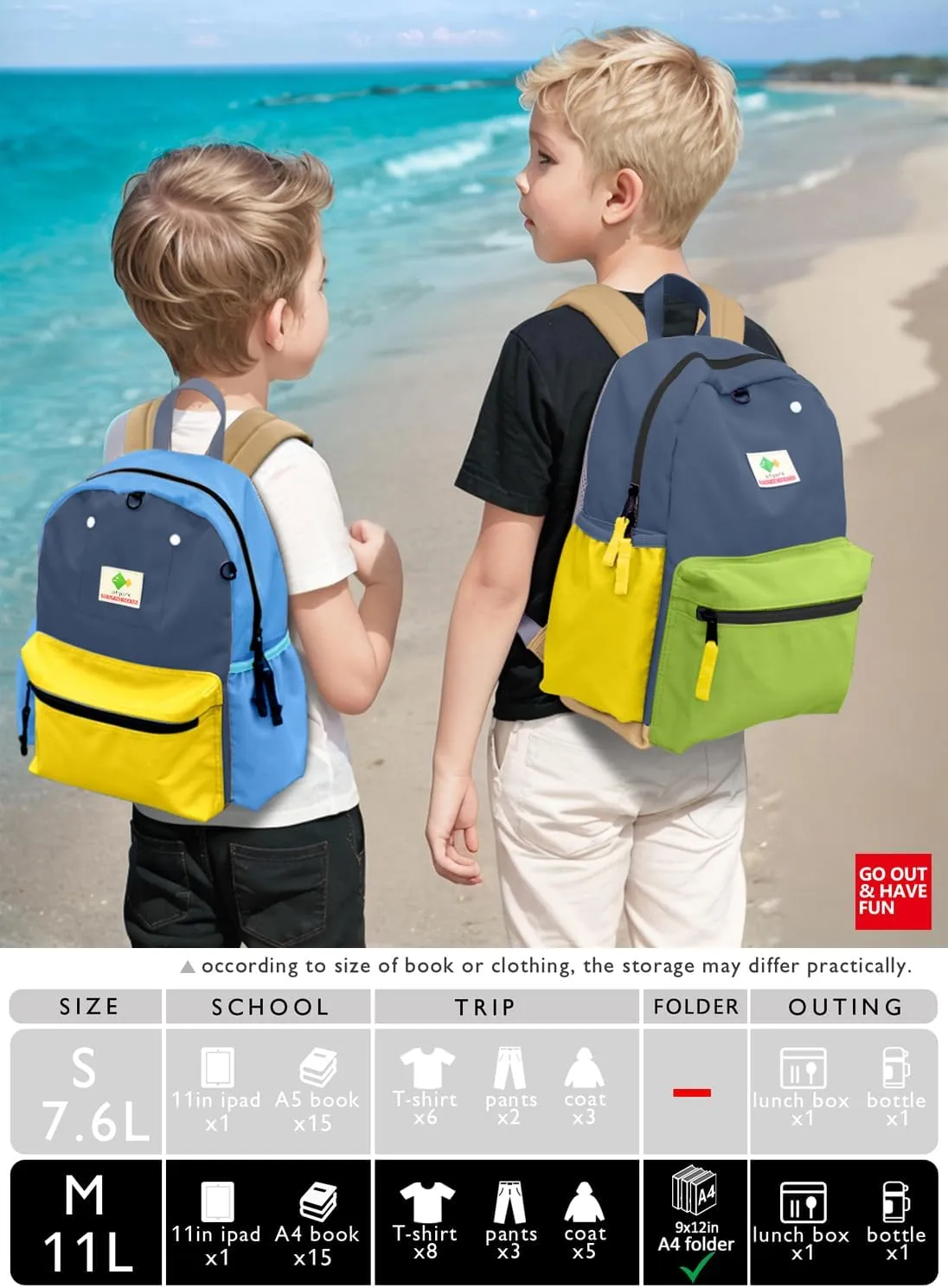 Kids' Backpacks for Girls & Boys - Kindergarten & Elementary School, Small Child Toddler Backpack, 13" H, Ages 3-5