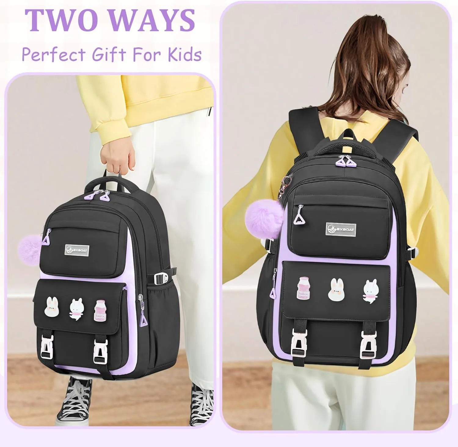 Kids Backpacks for Girls - Cute Girls Backpack for Elementary, Middle and High School Students - 18" School Bookbag