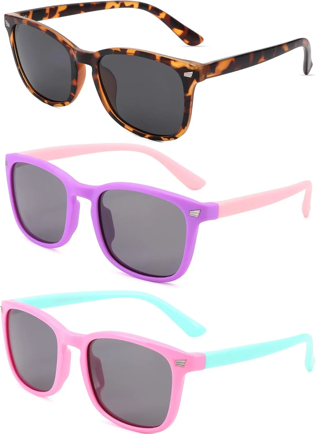Kids Sunglasses Polarized - Flexible Youth Glasses for Toddler Girls Boys Age 3-12