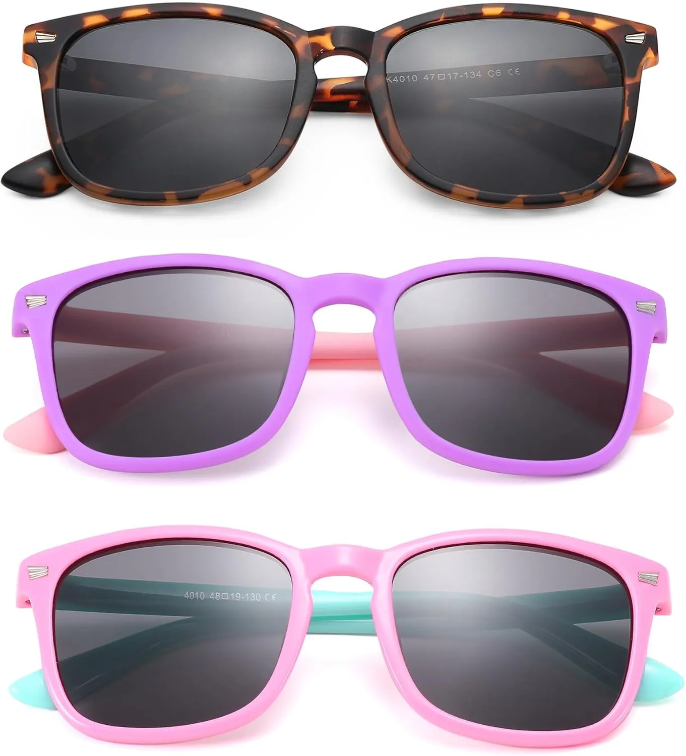Kids Sunglasses Polarized - Flexible Youth Glasses for Toddler Girls Boys Age 3-12