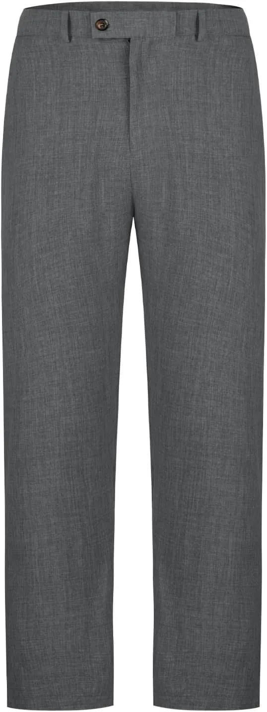 Mens Cotton Linen Drawstring Pants, Full Length Mid Waist Elastic Waistband Casual Jogger Yoga Pants Flexible Joggers