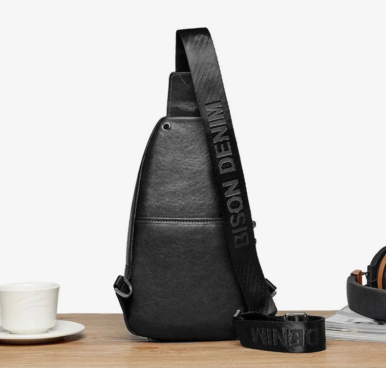 Men's Cowhide Leather Crossbody Bag