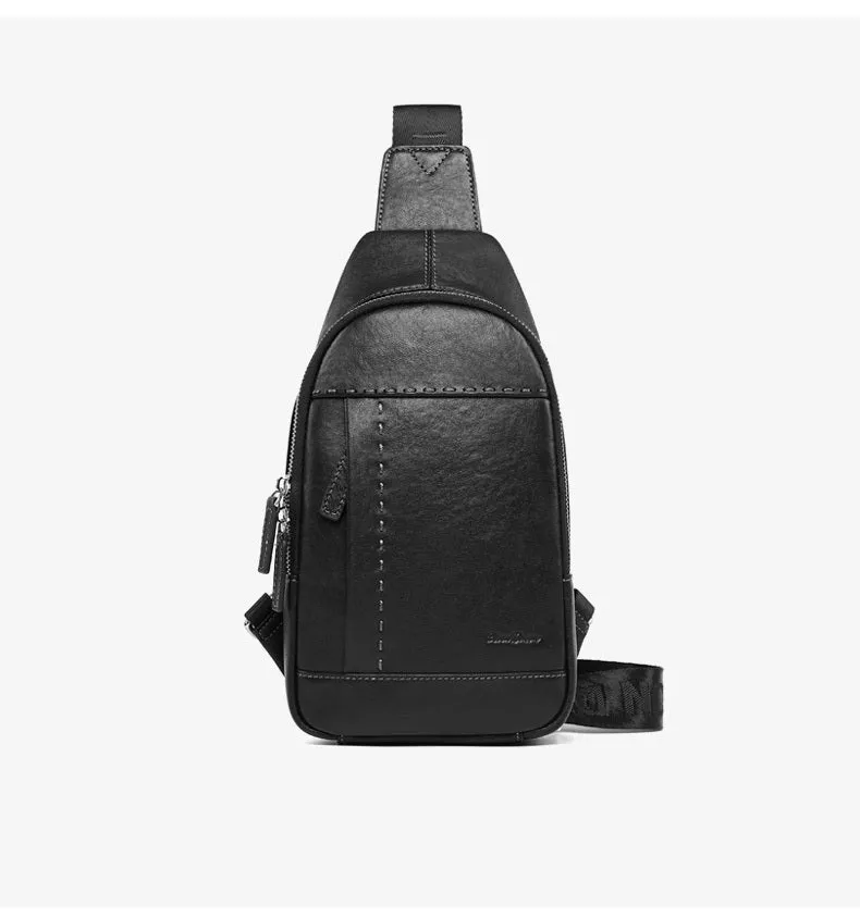 Men's Cowhide Leather Crossbody Bag