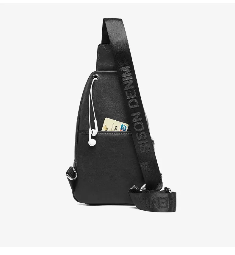 Men's Cowhide Leather Crossbody Bag