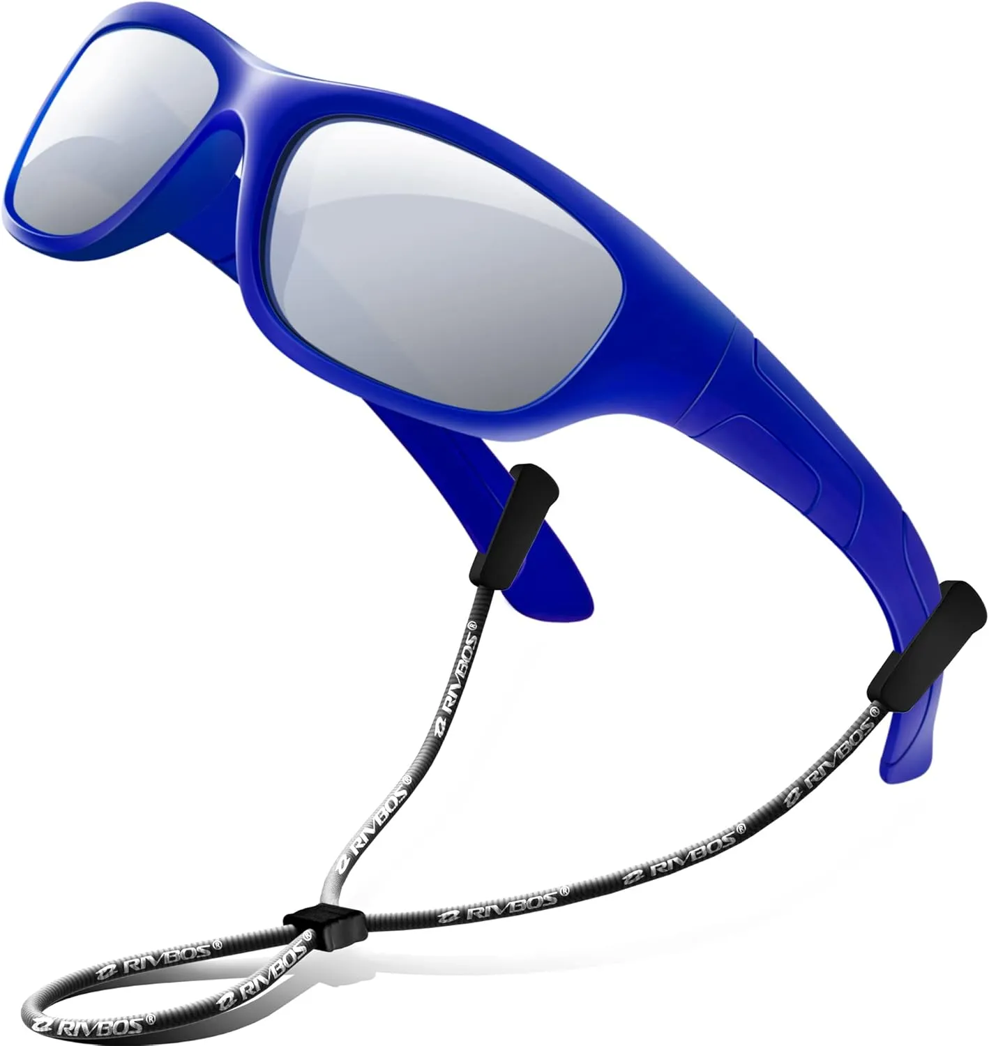RIVBOS Kids Sunglasses with Strap Polarized UV Protection Flexible Rubber Shades for Boys Girls RBK023