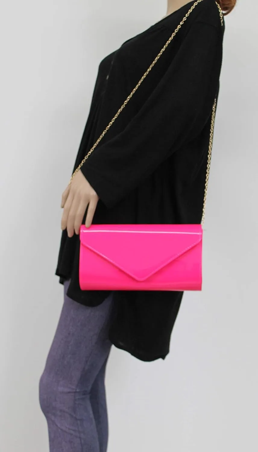 SwankySwans Alisa Patent Party Prom Evening Clutch Bag
