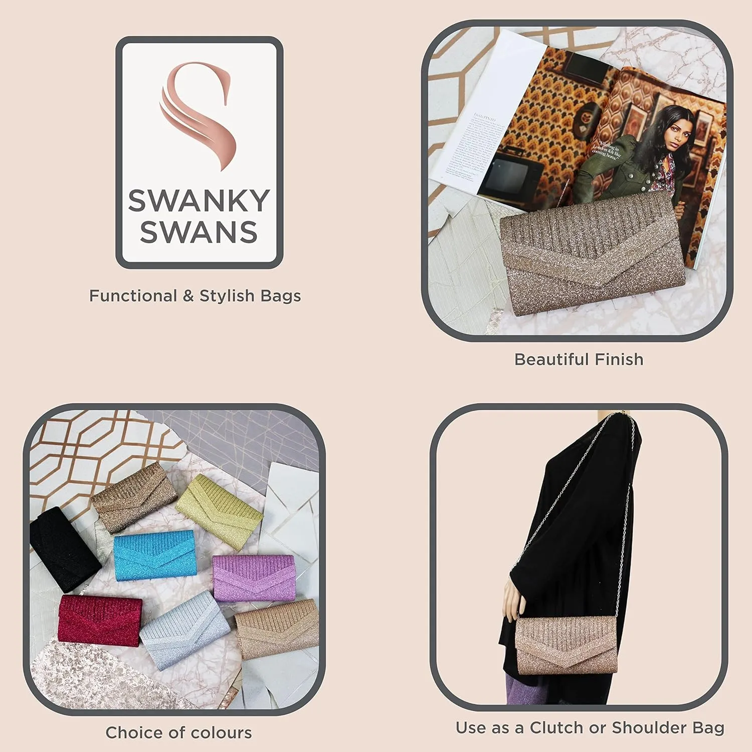 SwankySwans Women's Ruth Clutch Bag