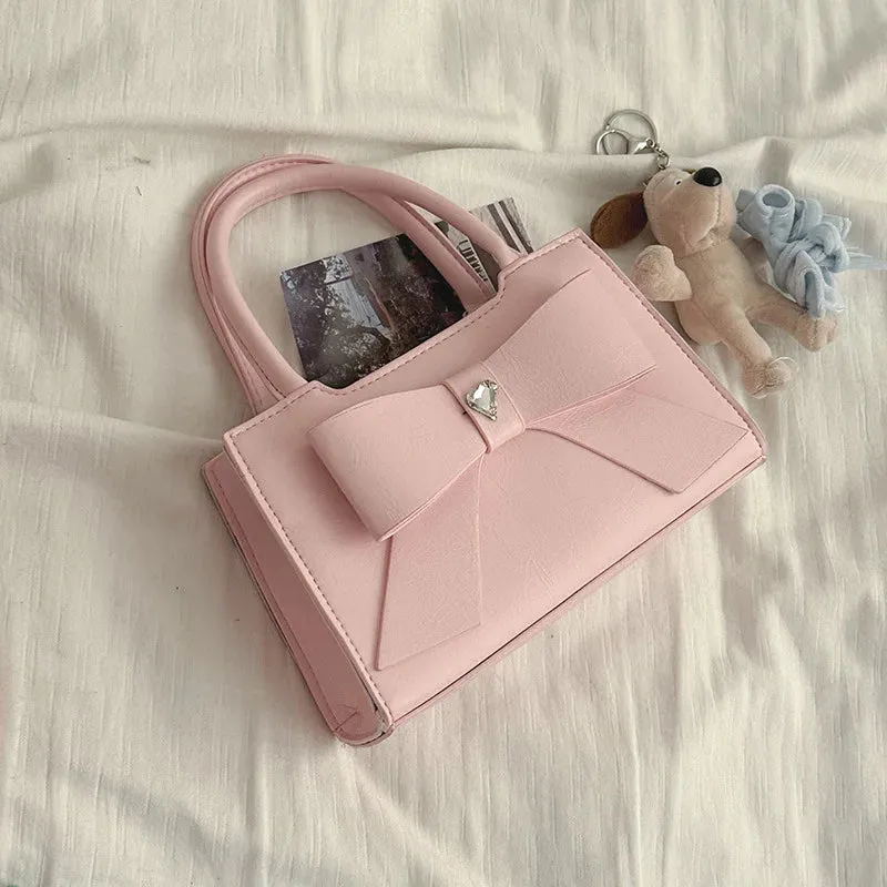 TAVIMART  -  All Match Office Lady Elegant Bow Top-Handle Bags Fashion Sweet Women Purses Casual Simple Handbags Y2k Aesthetic Chic Clutches