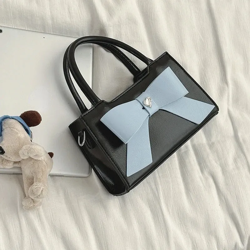 TAVIMART  -  All Match Office Lady Elegant Bow Top-Handle Bags Fashion Sweet Women Purses Casual Simple Handbags Y2k Aesthetic Chic Clutches