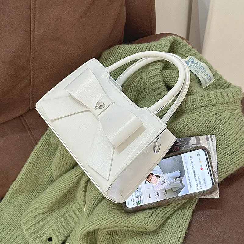 TAVIMART  -  All Match Office Lady Elegant Bow Top-Handle Bags Fashion Sweet Women Purses Casual Simple Handbags Y2k Aesthetic Chic Clutches