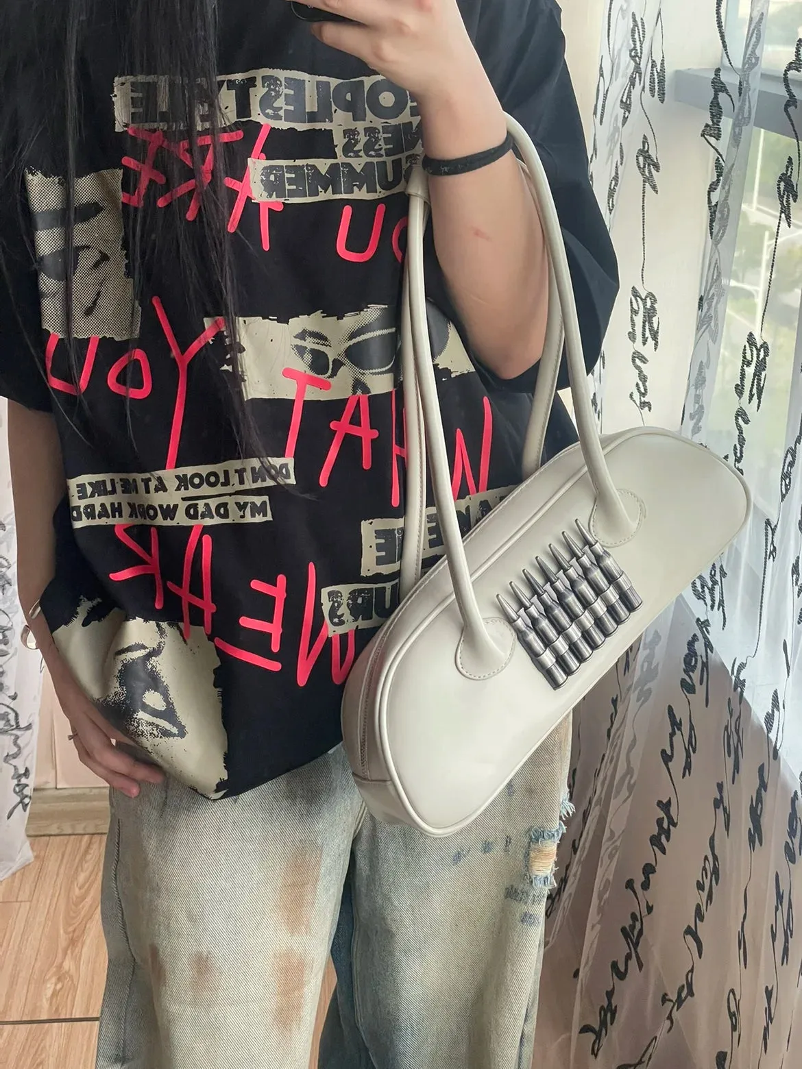 TAVIMART  -  Y2K Gothic Lolita Punk Shoulder Bags Harajuku Women girl Large Capacity Versatile Handbags Underarm Bag Totes Female