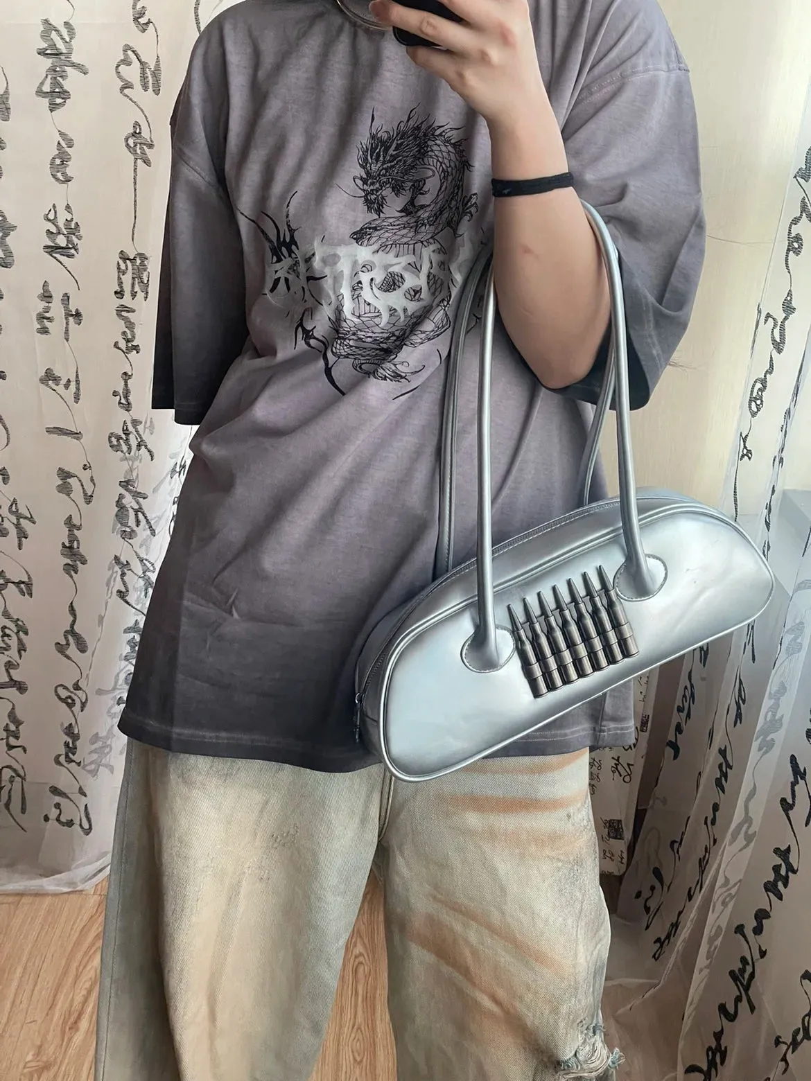 TAVIMART  -  Y2K Gothic Lolita Punk Shoulder Bags Harajuku Women girl Large Capacity Versatile Handbags Underarm Bag Totes Female