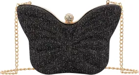 Women Elegant Butterfly Clutches Glitter Evening Bag Shoulder Bag Party Wedding Cocktail Prom Handbags