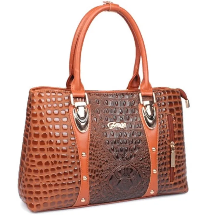 Women's Autumn Crocodile Leather Tote Handbag