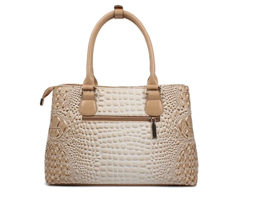 Women's Autumn Crocodile Leather Tote Handbag