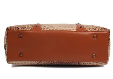 Women's Autumn Crocodile Leather Tote Handbag