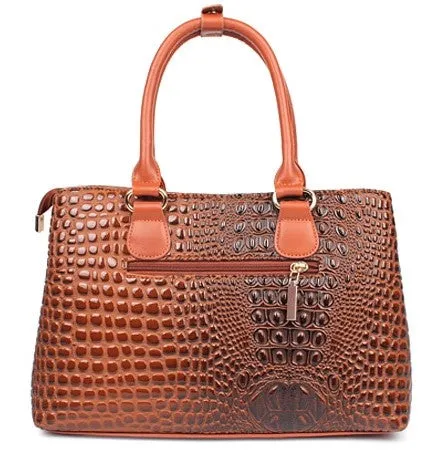 Women's Autumn Crocodile Leather Tote Handbag