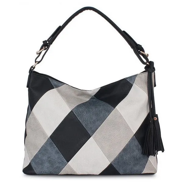 Women's Autumn Patchwork PU Leather Tote Handbag