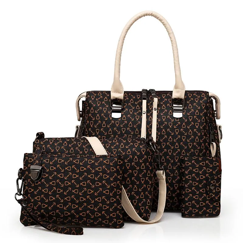 Women's Soft Leather Handbag | 4 Pieces Set