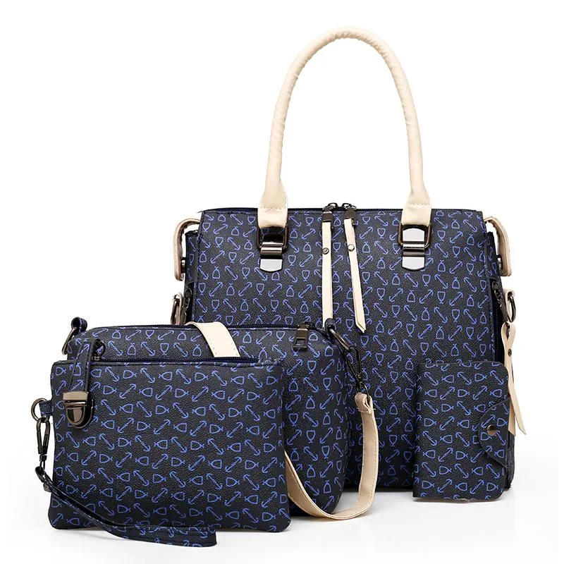 Women's Soft Leather Handbag | 4 Pieces Set